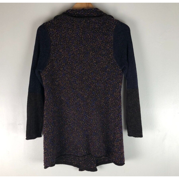 Soft Surroundings Mixed Media Shawl Cardigan Boucle Knit Multicolor Boho Sz L - Picture 2 of 8